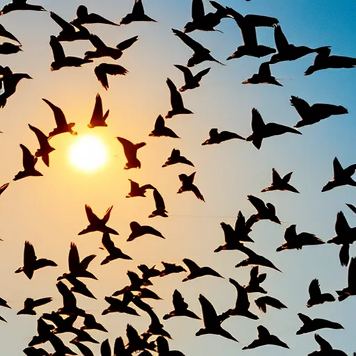 

This image shows a flock of pigeons soaring gracefully through the air in perfect formation. The birds are silhouetted against a bright blue sky, creating a stunning aerial ballet. The article celebrates the beauty of Columbids, a family of